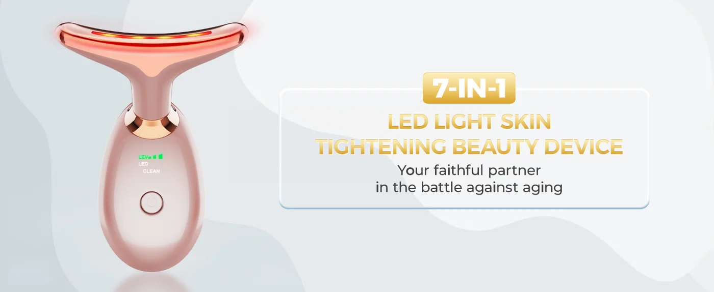 ELISHINE Massaggiatore Viso e Collo a LED 7-in-1